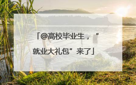 @高校毕业生，“就业大礼包”来了