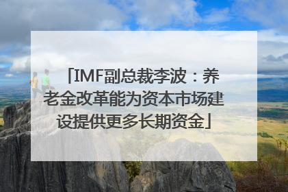 IMF副总裁李波：养老金改革能为资本市场建设提供更多长期资金